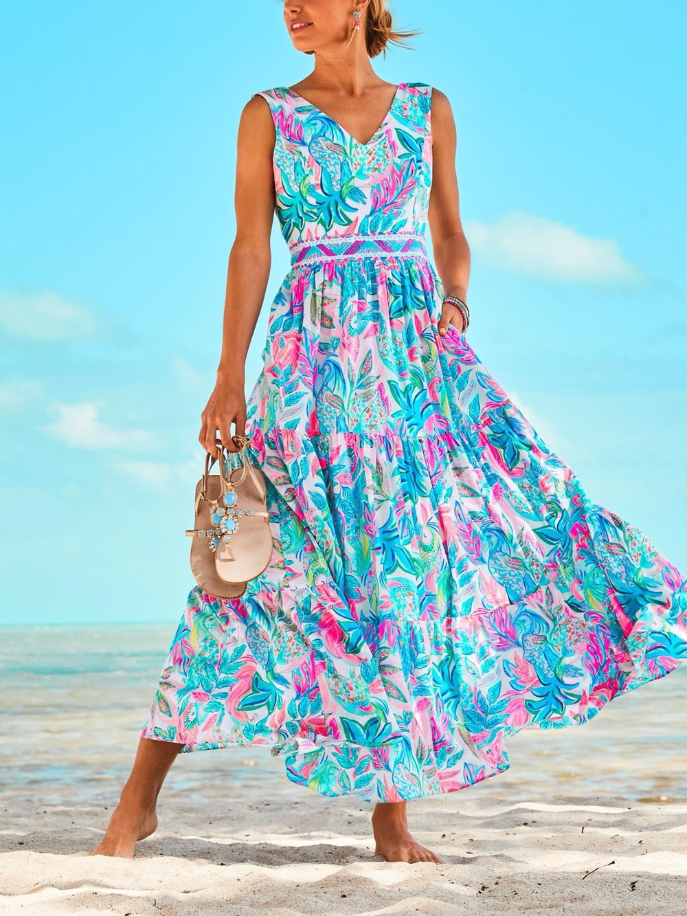 Lilly Pulitzer Charleen Toucan Do It Maxi Dress Size 0